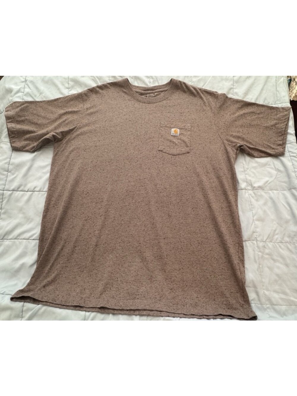 Carhartt K87 2XL Tall Loose Fit Pocket Tee Brown Speckled Workwear SS T Shirt